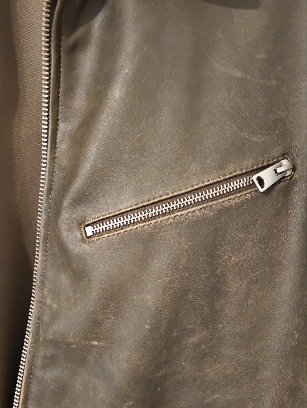 Quince Oversized Leather Bomber Jacket For Women In Distressed Brown Size Medium - Picture 5 of 9